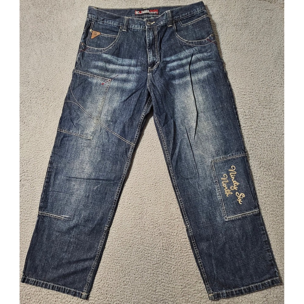 Vintage Ninety Six North Jeans Mens 40‎ x 33 Blue Baggy Skater Wide Leg 96 North